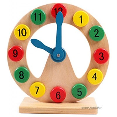 Demarkt Holzform Sortierung Uhr Lehre Uhren Digital Pädagogisches Spielzeug Einfache Holz Lernuhr für Kleinkinder Kinder