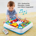 Fisher-Price HBB67- Lernspaß Spieltisch Lernspielzeug mit Lichtern Sätzen und Liedern mitwachsenden Spielstufen Baby Spielzeug ab 6 Monaten deutschsprachig