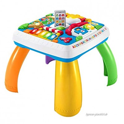 Fisher-Price HBB67- Lernspaß Spieltisch Lernspielzeug mit Lichtern Sätzen und Liedern mitwachsenden Spielstufen Baby Spielzeug ab 6 Monaten deutschsprachig