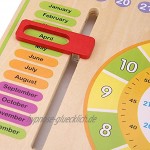 Frühe pädagogische Spielzeug frühe pädagogische multifunktionale hölzerne Uhr Spielzeug Zeit Datum Jahreszeit Wetter Kinder Kinder Kinder Uhr