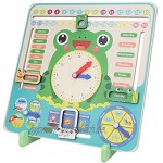 Kinder Holz Kalenderuhr Spielzeug All About Today Kalenderbrett Mein Erstes Uhr Kognitives Spielzeug für Kleinkinder Jungen und Mädchen ab 3 Jahren