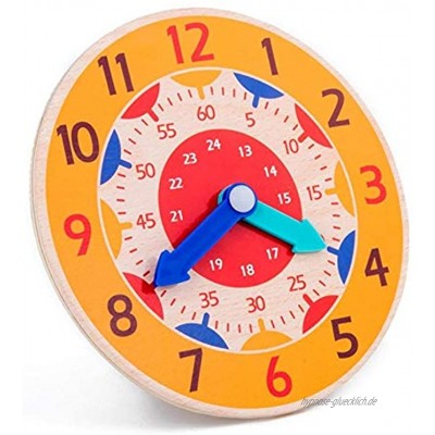 Lankater Kinder Montessori Hölzerne Uhr Spielzeug Stunde Minute Sekunde Cognition Bunte Uhren Spielzeug Für Kinder Frühvorschullehr