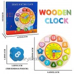LITTLEFUN Holzform Sortierblöcke Unterricht Puzzle Uhr Spielzeug für Kleinkinder Mädchen Jungen Perfektes Lernspielzeug