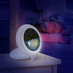 Pabobo X Kid Sleep Lernwecker für Kinder – Tag Nacht – beleuchtet – Unisex – Jungen und Mädchen – Globetrotter – Weiß