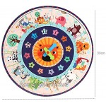 QinWenYan Uhr Spielzeug Hölzerne Spielzeug Bunte Uhr Kinder Frühe Bildung Erkennen Time Desktop Holzspielzeug Ziffernuhr zum Lernen Farbe : Colorful Size : One Size