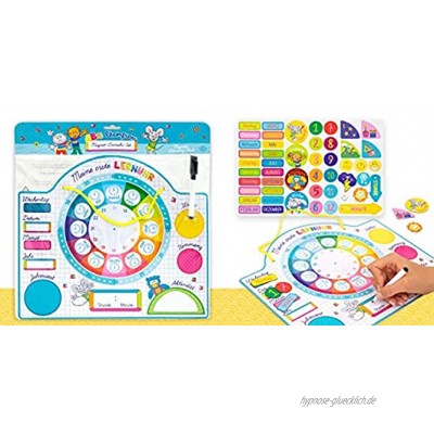 Trendhaus 953575 Magnetische Kinder-Kalenderuhr | Lerntafel inkl. Lernuhr zum Lernen von Datum Uhrzeit und Jahreszeiten | Jahresuhr ab 3 Jahren