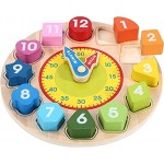 Wondertoys Holzform Sortieruhr Spielzeug mit Zahlen und Formen Unterrichtszeit Bildungsgeschenke für Kinder