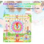 Zerodis Holz Kalender Uhr Bildungswetter Saison Spielzeug Uhr Früherziehung Puzzle Lernen Spielzeug für Jungen Mädchen Kinder GeschenkS