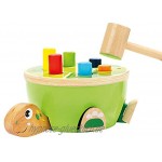 Bino Klopfbank Schildkröte Spielzeug für Kinder ab 2 Jahre Kinderspielzeug Holzspielzeug in Schildkröten-Design fördert motorische Fähigkeiten & Hand-Augen-Koordination Hammerspiel Mehrfarbig