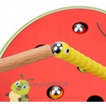 HEEPDD Fangen Würmer Spiele Fruchtform Fangen und Füttern Spiel Fangen Insekten Spiel Spielzeug Holz Lernspielzeug für Kinder Kleinkinder Jungen MädchenApfel