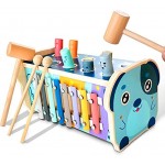 KIDWILL Xylophon und Hammerspiel Pädagogisches Vorschullernen Holzspielzeug Musikspielzeug Lernspielzeug mit Xylophon & Labyrinth & Hämmern Geschenk für Kinder Junge Mädchen ab 1 Jahr