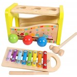 Toys of Wood Oxford Holzspielzeug Hammer Kugelbahn und Xylophon-Set Spielzeug aus Holz für Babys Musikspielzeug für Kinder