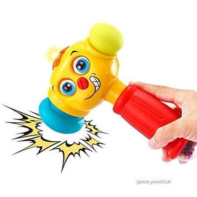 VATOS Licht & Musik Baby Spielzeug Hammer für Babys & Kleinkinder ab 12 bis 18 Monate Lustige veränderbare Augen Hammer Spielzeug für Babys ab 1 Jahr nur Englische Aussprache