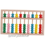 B Blesiya 10-seitig Kinder Holzperle Abakus Zählwerkzeug Soroban Berechnung Mathematik Spielzeug Mehrfarbig