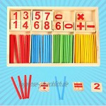 Baby Preschool Math Educational enthalten 1 Satz Zählstäbe Zahlenkarten und die einfachen mathematischen Symbole schöne Textur