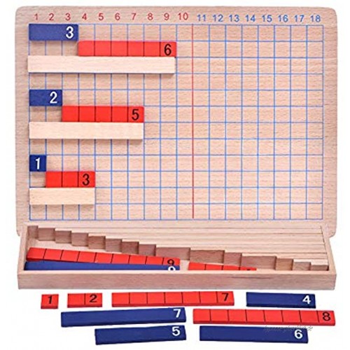 Fesjoy Montessori Mathematik Lehrspielzeug Compatible with Kinder Zusatz Subtraktionsbrett Mathe Spielzeug Holz Bunte Perlen Frühes Lernspielzeug