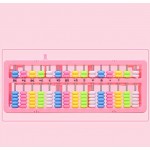 GAOLEI1 Kinder Abakus ABS-Material Matte Prozess Einfache Bedienung One-Click-Zeroing Bunte Retro-Berechnungstools Lernspielzeug für 3-jährige Kinder Pink