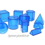 Hellery 12 Stück Kunststoff Festkörper Geometrische Formen 3 D Mathematik Spielzeug