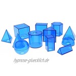 Hellery 12 Stück Kunststoff Festkörper Geometrische Formen 3 D Mathematik Spielzeug