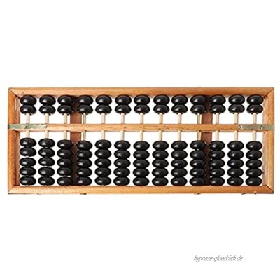 Holzabakus Tragbare chinesische 13-stellige Spalte abakus arithmetisch Soroban Berechnung des Matheling-Werkzeugs für Kinder Lustiges Spielzeug Farbe : Black Size : One Size