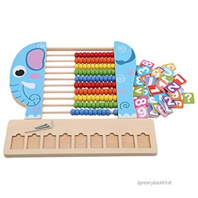 JIFNCR Bunte Abacus Holzzählperlen Zählrahmen Frühes Lernspielzeug für 3-6 Jahre Kinder Kinder Kleinkind Geschenk,Elefant