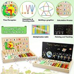 lenbest Montessori Mathe Spielzeug Magnetisch Holz Lernbox Zahlenlernspiel mit Spielkarten＆Tafel Spielzeug Doodle aus Holz Zeichnung Lernspielzeug für Kinder 3 4 5 Jahre Alt