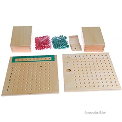 Manman Montessori Spielzeug Für Kleinkinder-Montessori Mathematik Material Multiplikation Bead Board Lernspielzeug Kid Holz Farbe + Rot + Grün