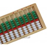 perfeclan Rechenrahmen Mathematik Spielzeug Abakus Zählrahmen Rechenschieber für Kinder Holz grün rot weiß 20.7x8.9x1.5cm