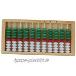 perfeclan Rechenrahmen Mathematik Spielzeug Abakus Zählrahmen Rechenschieber für Kinder Holz grün rot weiß 20.7x8.9x1.5cm