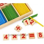 Sunshine smile Mathe Spielzeug rechenstäbchen,Montessori Spielzeug Mathe,mathematisches Spielzeug Holz,zählstäbchen Montessori,Montessori Spielzeug Zahlen,pädagogisches Mathe-Spielzeug A-1