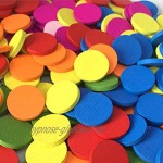 Toyvian 100 Stück runde Holzstücke bunte Scheibe Lernwerkzeuge Schüler Mathematik Lehrhilfen für Kinder Kind Mädchen gemischte Farbe