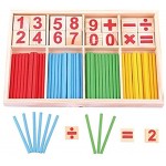 UKD PULABOBunte Holz Anzahl Zählen Sticks Mathe Spiel Stangen Mathematik Lernen Lernspielzeug Intelligenz Stick mit Box für Kleinkinder Kinder Kinder Langlebig und nützlich