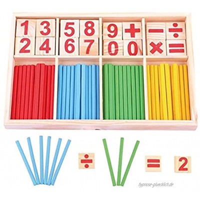 UKD PULABOBunte Holz Anzahl Zählen Sticks Mathe Spiel Stangen Mathematik Lernen Lernspielzeug Intelligenz Stick mit Box für Kleinkinder Kinder Kinder Langlebig und nützlich