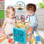 ATCRINICT 6 in 1 Mehrzweck Aktivitätswürfel Baby Spielzeug für 12-18 Monate Musikalisches Frühpädagogisches Mehrfarbiges Formsortier Geschenk Spielzeug für 1 2 3 Jahre alte Jungen und Mädchen