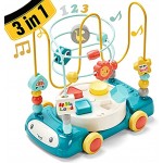CubicFun Motorikschleife Baby Spielzeug Perlen Labyrinth Motorikwürfel mit Musik und Lichtern für ab 1 2 3 4 Jahr Junge Mädchen Kinder