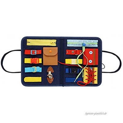 ZJJX Busy Board für Kinder Montessori sensorisches Spielzeug für Kleinkinder Lernkleid mit Reißverschluss-Knöpfen Schnallen frühes Lernset