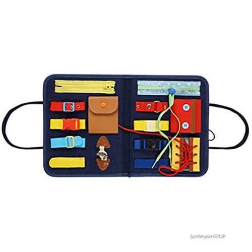 ZJJX Busy Board für Kinder Montessori sensorisches Spielzeug für Kleinkinder Lernkleid mit Reißverschluss-Knöpfen Schnallen frühes Lernset
