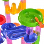 JOYIN 196 Stück Mehrfarbige Murmelbahn Marble Run Set Bausteine Spielzeug Mint-Lernspielzeug Lernbaustein Konstruktionspielzeug für Kinder 156 durchscheinende Kunststoffteile + 40 Glasmurmeln