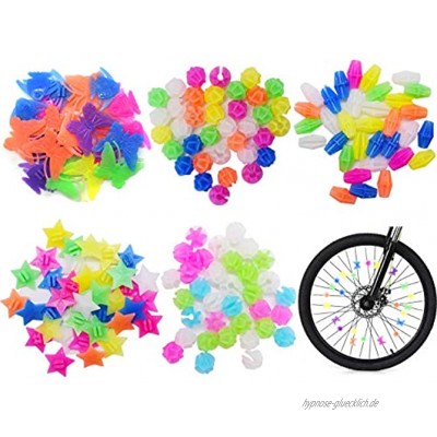 Miotlsy Spoke Clicker Children's Bicycle Accessories Bicycle Wheel Spokes Grain Luminous Plastic Clip – Spoke Clicker – Glow in The Dark – Pack of 170