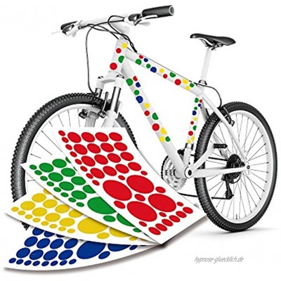 style4Bike Blasen Punkte Aufkleber Set für Fahrrad Fahrradaufkleber XXL Set mit 4 Farben | S4B0123