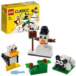 LEGO 11012 Classic Kreativ-Bauset mit weißen Bausteinen Bauset für Kinder Spielzeug ab 4 Jahren mit Schneemann Schaf und mehr