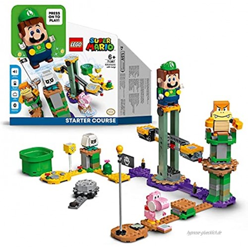 LEGO 71387 Super Mario Abenteuer mit Luigi – Starterset Spielzeug mit Einer interaktiven Figur modulares Set