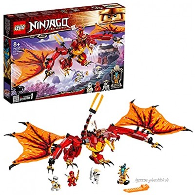 LEGO 71753 NINJAGO Kais Feuerdrache Drachen Spielzeug ab 8 Jahre Set mit 4 Ninja Mini Figuren