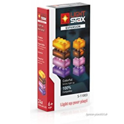 Light STAX Bausteine S11003 Expansion kompatibel mit dem STAX System und allen bekannten Bausteinmarken 24 Zusatzsteine orange,braun,lila,rosa Format 2x4