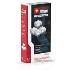 Light STAX Extension Cables-Verlängerungskabels kompatibel mit dem STAX System und allen bekannten Bausteinmarken 50cm Verlängerungskabel 4 STAX Bausteine 2x2 transparent