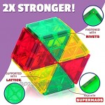 Playmags 100 Stück Super Set: Mit stärksten Magneten garantiert robust super haltbar mit lebendigen klaren Farbe Fliesen. 18-teiliges Clickins-Zubehör für mehr Kreativität
