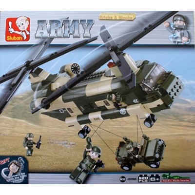 Sluban SL95278 Transporthubschrauber II 520 Teile [M38-B0508] Spielset Klemmbausteine Soldaten mit Spielfigur Army