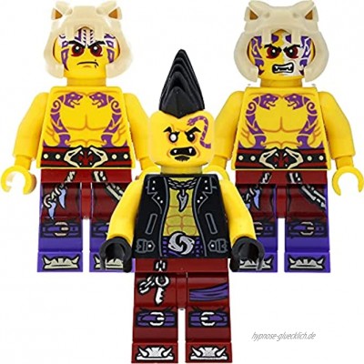 LEGO Ninjago Minifiguren-Set mit 3 Figuren Eyezor Krait und Sleven mit Waffen
