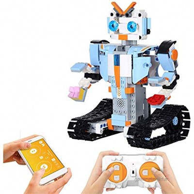 CCCYT Bausteine RC Roboter Kinder Fernbedienung STEM Roboter Toy Pädagogisches Lernen DIY Robotics Kit Intelligente Wiederaufladbare Roboter Lustiges Geschenk 351 Stück