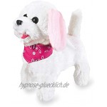 JAMARA 460341 Laufender Hund mit Sound Plüsch Fernsteuerung weiß rosa